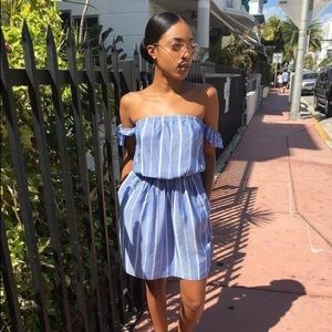 Striped Off the Shoulder Dress
